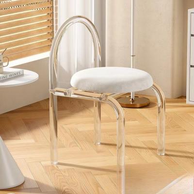 China Stylish Assembled Acrylic Transparent Makeup Chair for Bedroom, Balcony, and Dining Use for sale