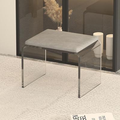 China Minimalist Acrylic Transparent Stool for Home Bathroom Living Room and Makeup Use for sale