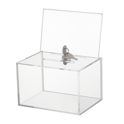 China Clear Acrylic Voting Election Box Eco-friendly Convenience Suggestion Plexiglas Collection Box for sale