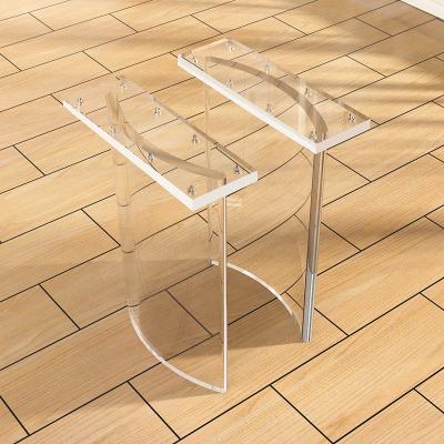 China Stylish Clear Arc-Shaped Acrylic Table Legs Floating Design for Standard or Customized 60 x 20 x 75 cm Tables for sale