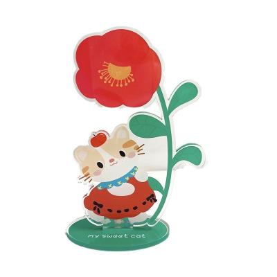 China Custom Cute And Clear Acrylic Desktop Stand With UV Printing As Photo Frame And Acrylic Note Holder for sale