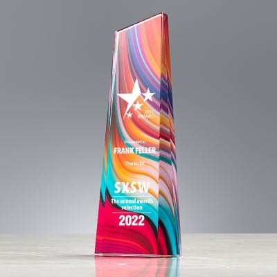 China Creative Acrylic Award with UV Printing , Lucite Plaque for Company Employees' Annual Conference and Honorary Titles for sale