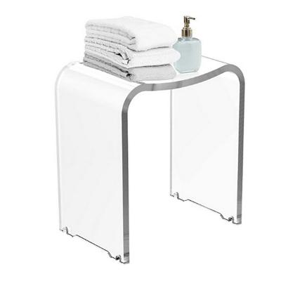 China Durable and Transparent Acrylic Step Stool  Small Shower Stool for Entryway Shower Bathroom  Kitchen Bedroom, and Living Room for sale