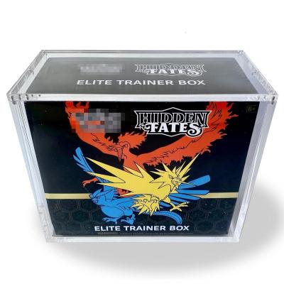 China Custom Acrylic Magnetic Box  Game Card Collection Storage Box  Acrylic Display Case for Pokémon Cards for sale