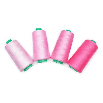 China High tenacity brand high quality 100% spun polyester best 40/2 pink multi color sewing machine thread for medium weight fabric for sale