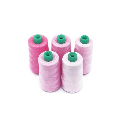 China High Tenacity Manufacturer Unique 100% Spun Polyester 40/2 High Tenacity Pink Sewing Yarn For Medium Weight Fabric for sale