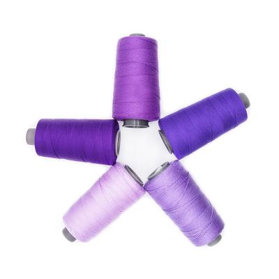 China Popular Good Quality High Tenacity 20/3 100% Spun Polyester Top Selling Item Violet Sewing Thread For Heavy Weight Fabric for sale