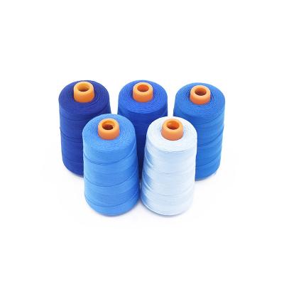 China High Tenacity Simple Design Portable 100% Spun Polyester 20/3 Multi Color Blue Polyester Sewing Thread For Heavy Fabric for sale