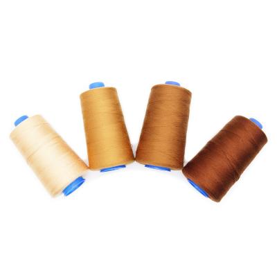 China Newest High Tenacity 100% Single Spun Polyester 20/2 Top Selling Item Brown Jeans Sewing Thread For Heavy Fabric for sale