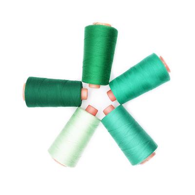 China High Tenacity Quality Ensure Latest New Design 100% Spun Polyester 20/2 Colored Green Sewing Thread For Heavy Fabric for sale