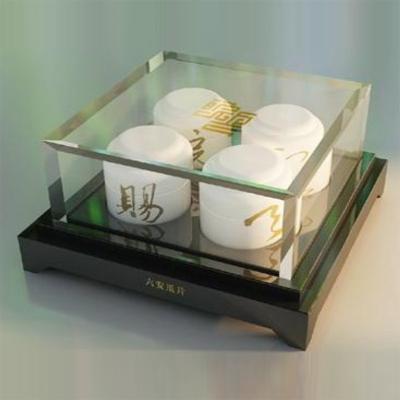 China Eco-friendly Custom Plexiglass Pmma Square Desktop Display Cup Clear Acrylic Box Factory Dust Cover For Acrylic Mug Cup Display Stand for sale