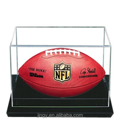 China Factory novelty plexiglass football soccer ball pmma counter rugby ball acrylic display case custom clear acrylic display stand box for sale