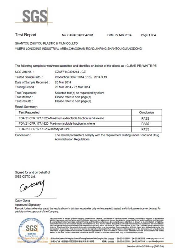 SGS TEST REPORT - Colorful Packaging Limited