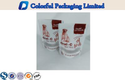 China Clear Window Custom Pet Food Bags / Stand Up Dog Food Package for sale