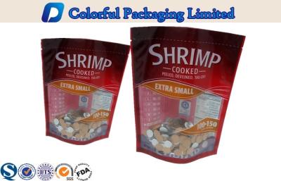 China Colorful OEM Heating Seafood stand up pouch packaging With Window for sale