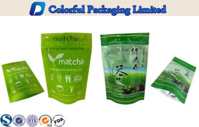 China Shiny Printing Aluminum lined resealed Tea Packaging Bags With zipper top for sale