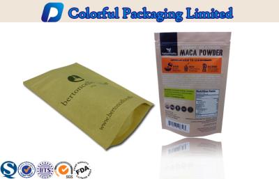 China Matte Printing Kraft Paper Stand Up Pouch For cookies / coffee / tea for sale