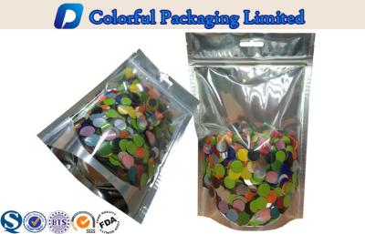 China Candy Zipper Top Stand Up Packaging Pouches with Rectangle Window for sale