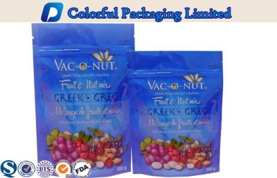 China Nuts Packaging Resealable Stand up Pouches , zipper stand up food pouches for sale