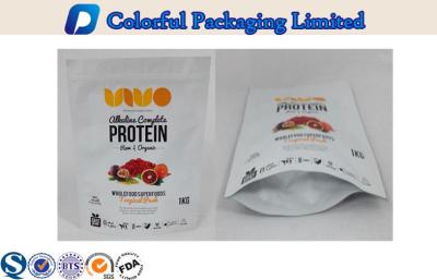 China 500g Aluminum lined Stand Up Whey Protein Powder Bag With Custom Logo for sale