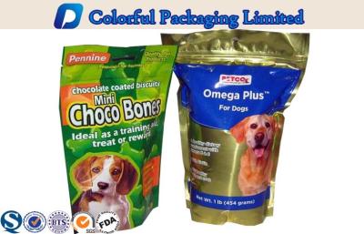 China custom printed laminated stand up packaging pouches for dog / cat / fish for sale