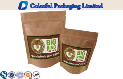 China Kraft Paper Foil Lined Stand Up Zipper Laminated Pouch For Coffee Powder Packing for sale