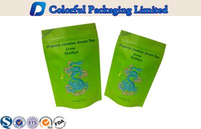 China Stand Up Jasmine Tea Packaging Bags With Aluminul Foil Inside for sale