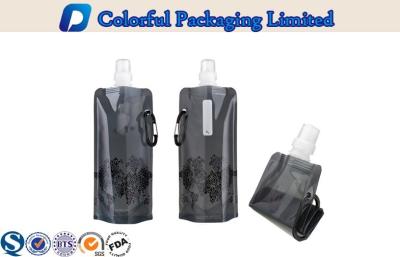 China Black Stand Up Pouch with Top Spout  , Water Packaging Spout Pouches for sale