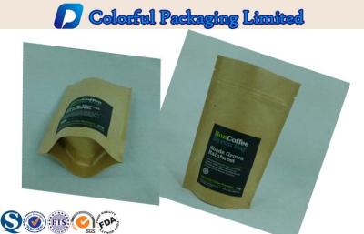 China Kraft Paper Coffee Bag / Coffee Packaging Bags / Resealable Stand Up Pouch for sale