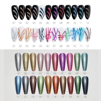 China Wholesale Nail Art Pulling Wire Painting Nail Salon DIY Gel 3D Nail Polish Emboss Line Spider Gel Polish Mirror Gel Metallic Painting for sale