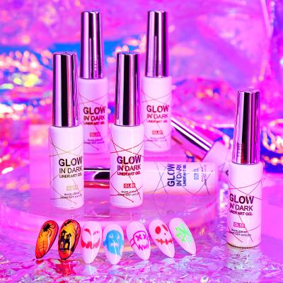 China Wholesale Nail Salon DIY Nail Art Nail Products 2021 New Night 8ml Light Luminous Spider Nail Gel Polish With Your Private Labels Glow To Paint Design Gel for sale