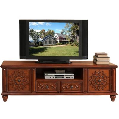 China Original Design Wood Carved Mid Century Antique Tv Stand Up Tv Console Storage Cabinet for sale