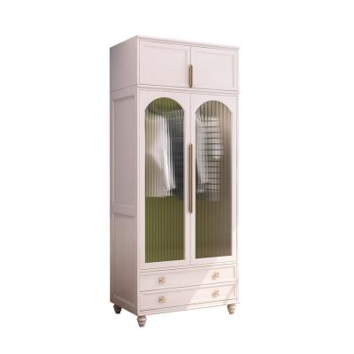 China Mohui Original Pale Pink Design Wooden Wardrobe Clothes Storage Closet Cabinets With Led Light for sale