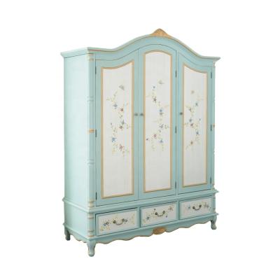 China Original White Blue French Wall Cabinet Dressing Furniture Bedroom Design Large Wardrobes Wardrobes for sale