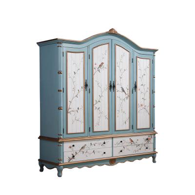 China Original Design Hand Painted Wardrobe Bedroom Closet Bedroom Wardrobe Clothes Storage for sale