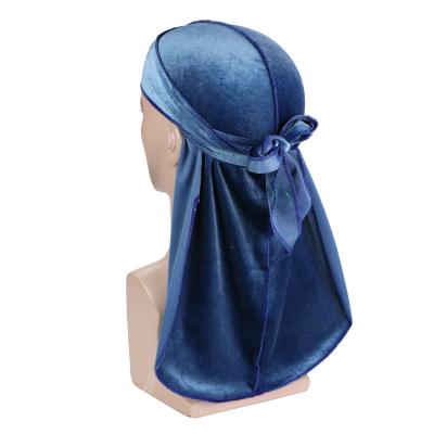 China Common Unisex Men Doo Rags 360 Waves Extra Long Straps Velvet Men Du Rag Durags High Quality for sale