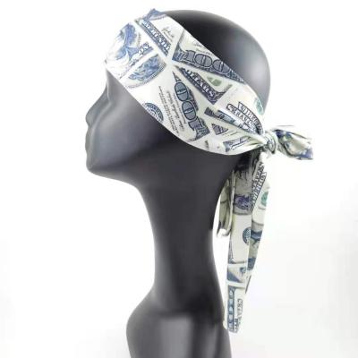 China wholesale 120*8cm designer headband 120*8cm high quality silk brim wraps head scarf for sale