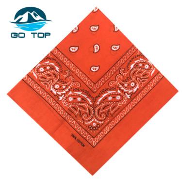 China Popular Multicolor Soft 100% Cotton Printed Customized Paisley Bandana for sale