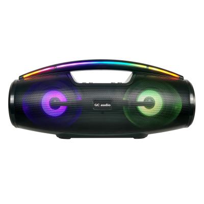 China Factory new wireless heavy boom multimedia portable speaker system with disco party light fm radio tf rechargeable battery usb for sale