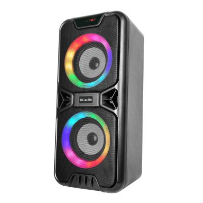 China Hot Selling Double Wireless High Quality 4 Inch Portable Mega Bass BT Speaker With Colorful RGB Lights Fm Radio usb tf MIC In for sale