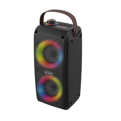 China 5V USB Wireless Mega Bass Powered Multimedia BT Portable Speaker System With Built-in FM Radio Battery Cable Light USB TF Port MIC In for sale