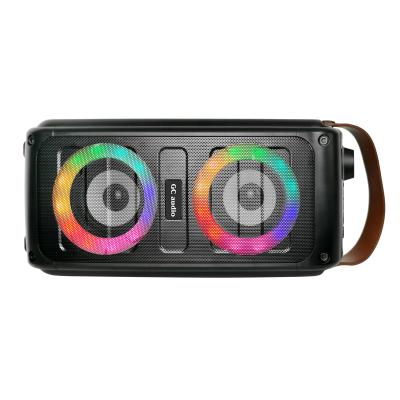 China Factory price super bass new wireless BT private stereo outdoor portable speaker with TWS fm radio led lights usb tf for sale