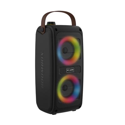 China Factory price wireless portable BT boombox for party and karaoke with TWS fm rechargeable battery radio colored light MIC in aux. inside for sale