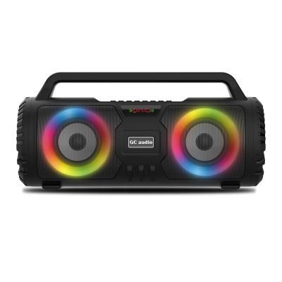 China Promotion Wireless Active Powerful Bass BT Party Portable Speaker With FM Radio Led Light MIC In USB TF Rechargeable Battery for sale