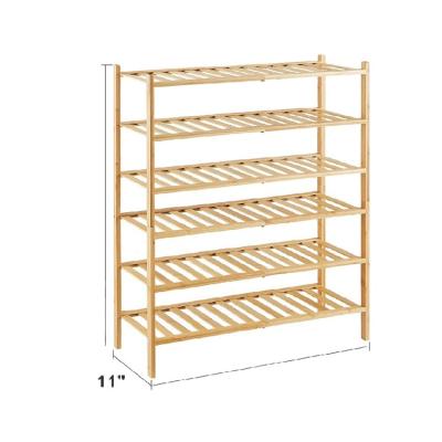 China Multifunctional Home Bamboo Shoe Rack Shoe Storage Organizer Installation (Size) 3 Layers Adjustable Shoe Rack for sale