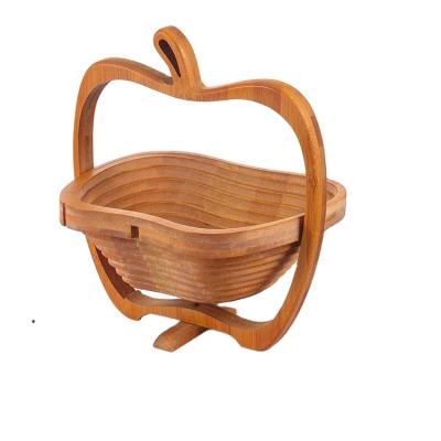 China Customizable Folding Picnic Snack Fruit Storage Basket Gift Storage Bamboo Weaving Basket for sale