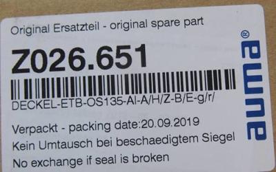 China Z026.651 AUMA Actuator Parts For Multi Turn Actuators SA 30.1 / SAR 30.1 Seals for sale