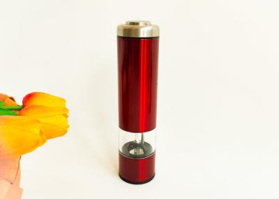 China Battery Operated Salt Grinder With Sleek Red Design Easy One Hand Operation for sale