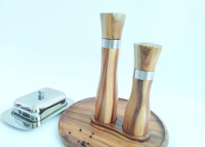 China Adjustable Wooden Salt And Pepper Grinders Size  5.5cm X 25cm for sale