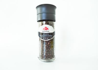 China Premium Quality Black Peppercorns in Elegant Glass Jar with Innovative Grinder for sale